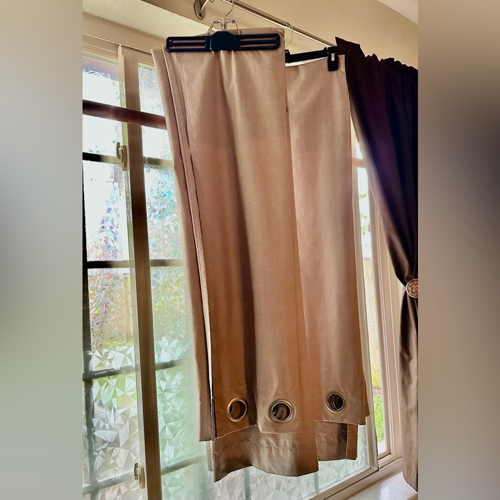 Chic Tan Grommet Curtains